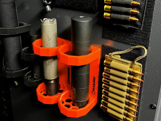 Die Waffenbrüder, MASIMO Magic Schalldämpfer-Halterung Orange L, für 55 mm  Ø (Abmessung 150x70x70mm)